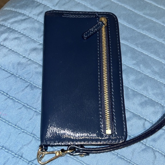 Michael Kors Wristlet Wallet Navy Blue Gold hardware - Picture 3 of 4
